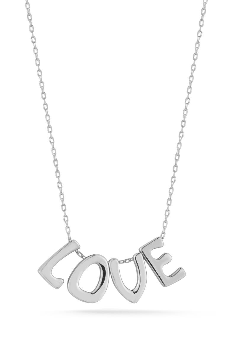 GLAZE JEWELRY Love Pendant Necklace, Main, color, Silver