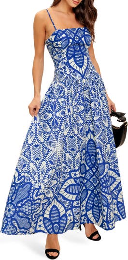 Print Cotton Maxi Sundress