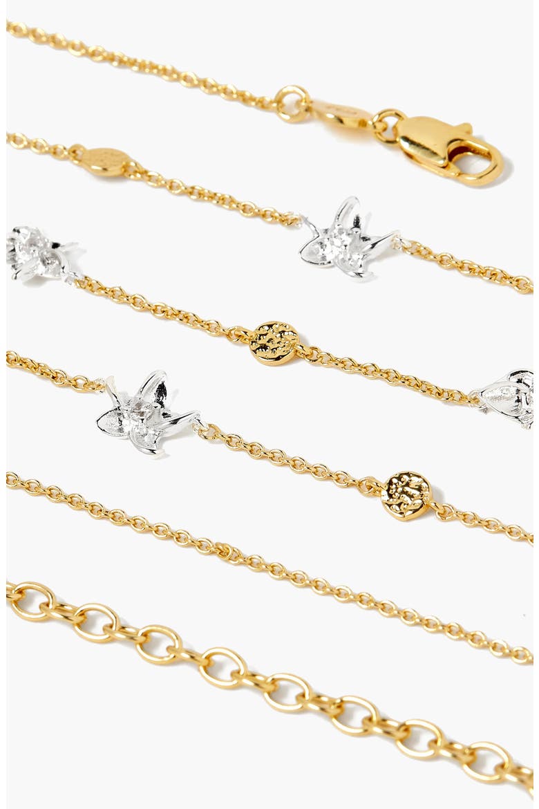 Luludi Flower Mix Metal Necklace in Gold, Alternate, color, Two Tone