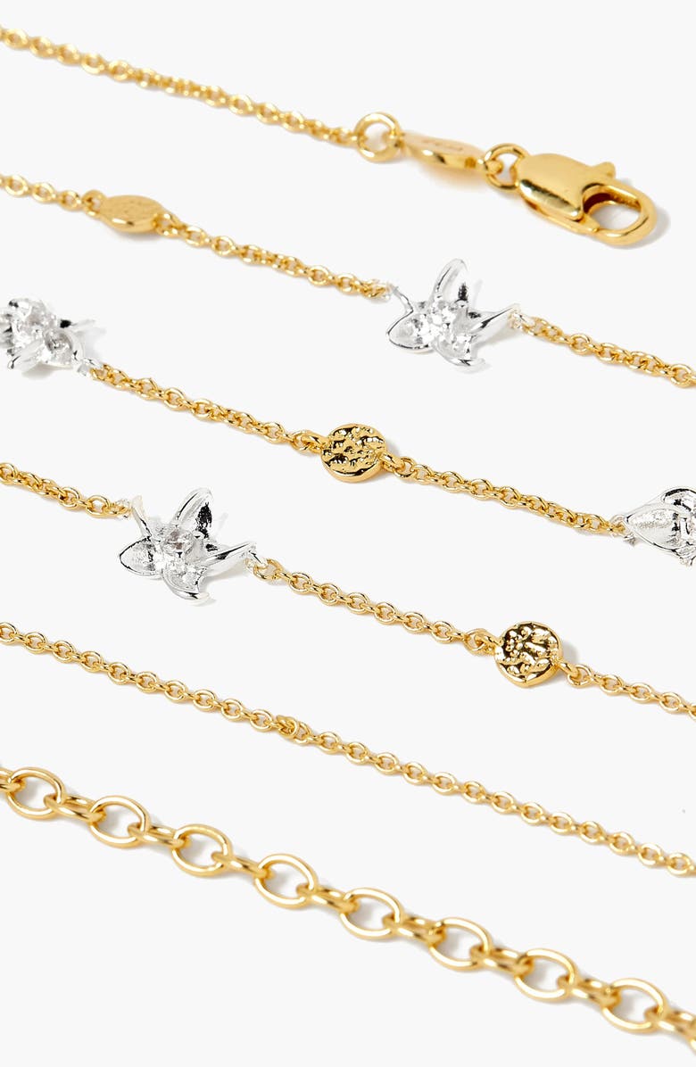 YOJ Luludi Flower Mix Metal Necklace in Gold, Alternate, color, Two Tone