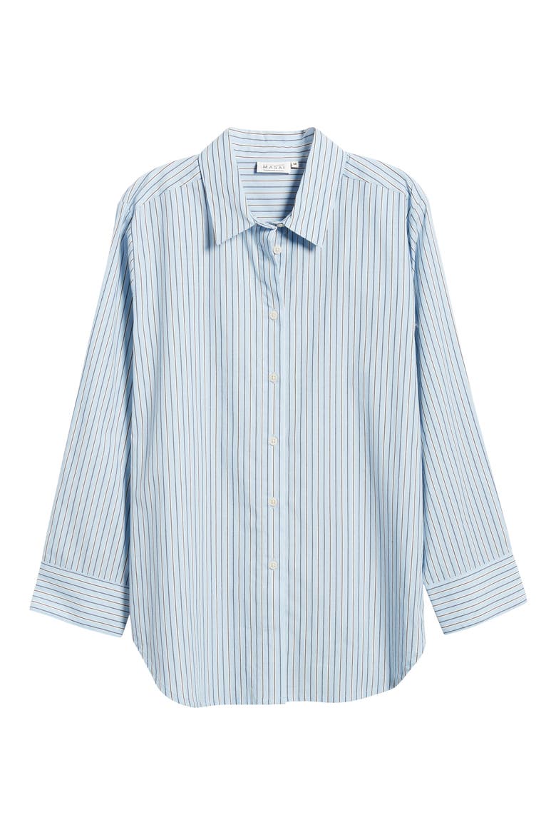 Ilak Stripe Shirt, Alternate, color, ASHLEY BLUE