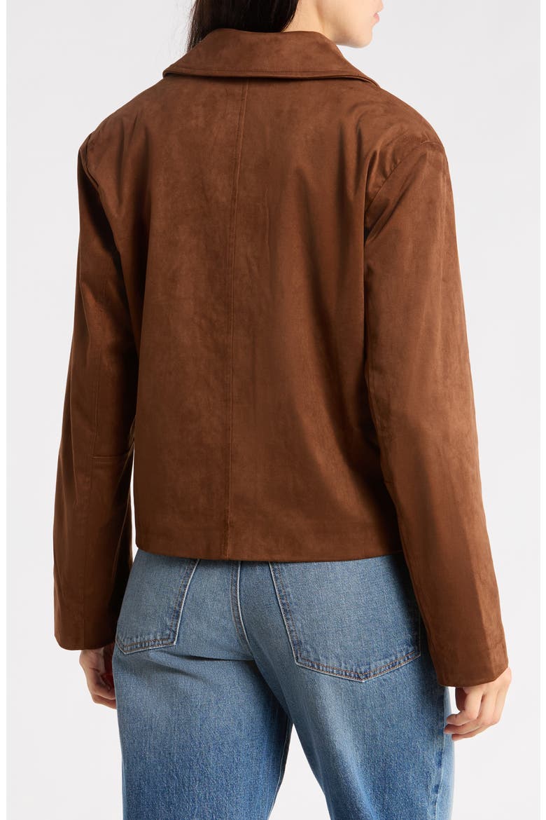 Faux Suede Shirt Jacket, Alternate, color, CHESTNUT