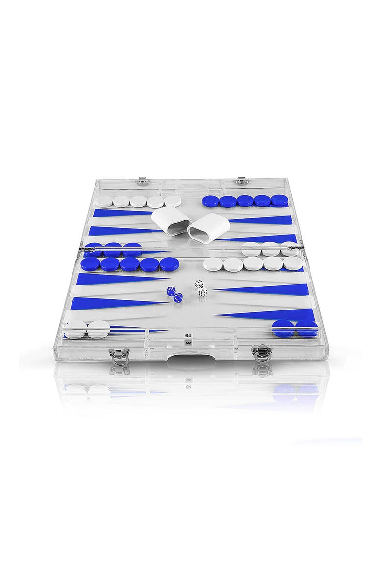 Premium Lucite Backgammon Set, Alternate, color, Blue- 18 inch