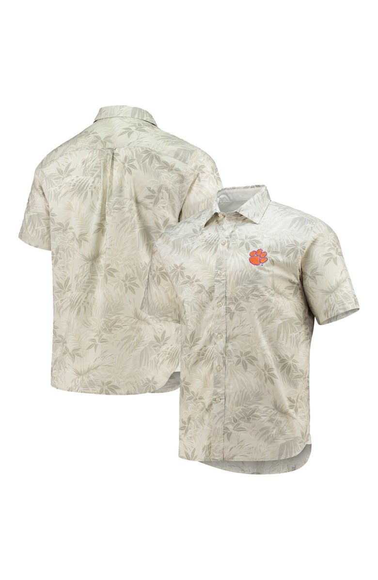Tommy Bahama Men's Tommy Bahama Oatmeal Clemson Tigers Forest Fronds Button-Up Shirt, Alternate, color, 
