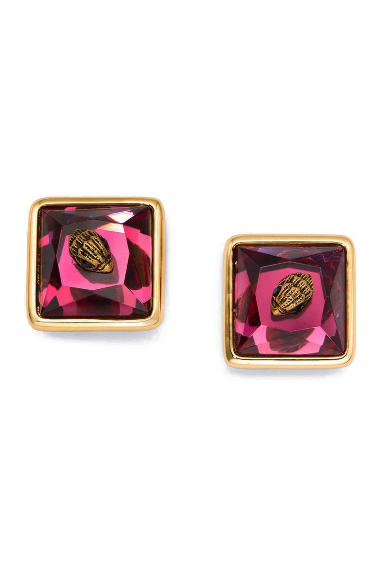 Eagle Square Stud Earrings, Main, color, PINK