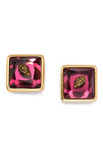 Kurt Geiger London Eagle Square Stud Earrings In Gold