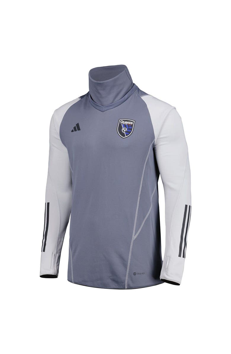 adidas Men's adidas Gray San Jose Earthquakes Warm Raglan COLD.RDY Top, Alternate, color, Gray
