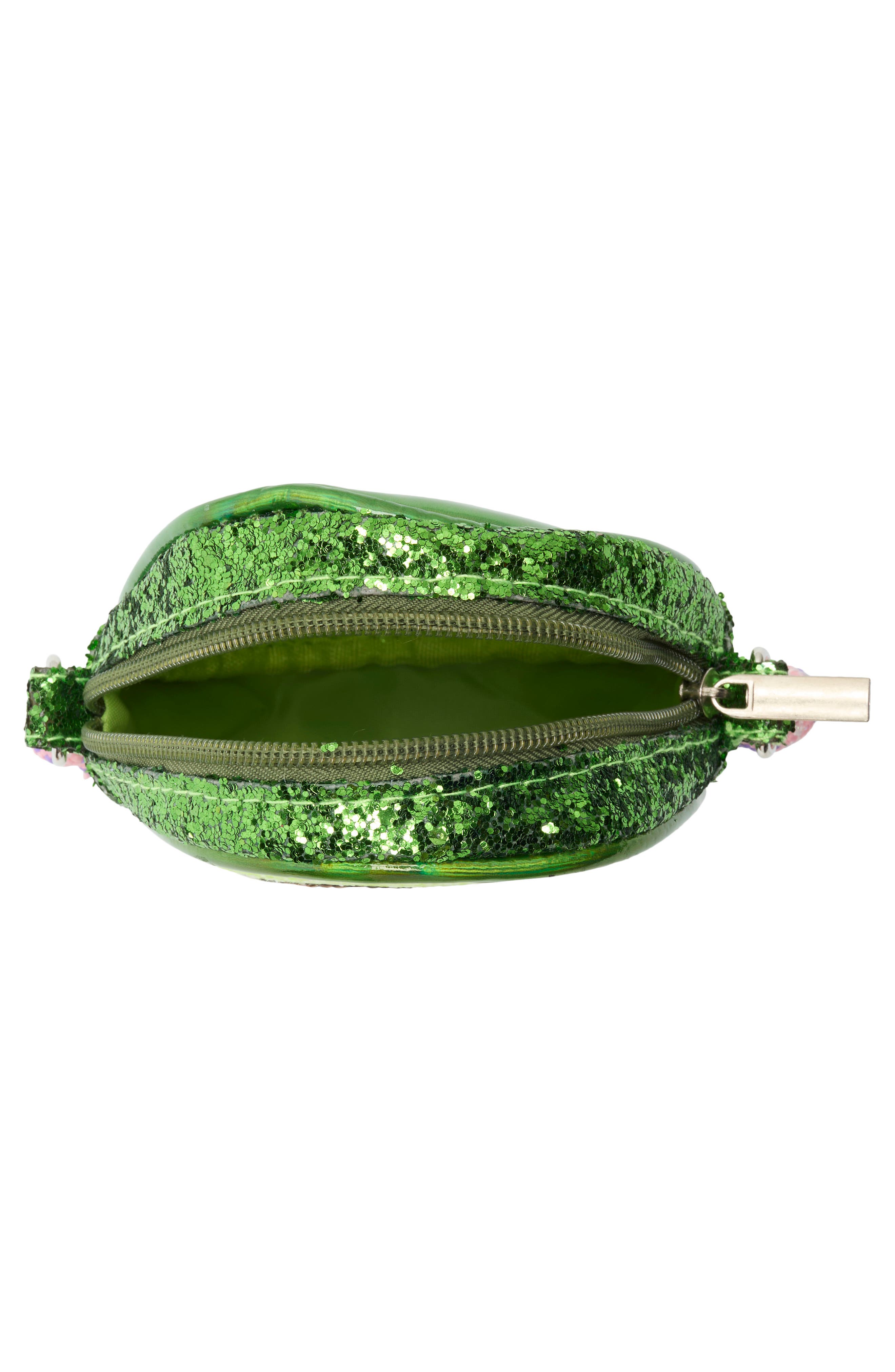Piper & Jax Kids' Glitter Avocado Crossbody Bag, Alternate, color, Green