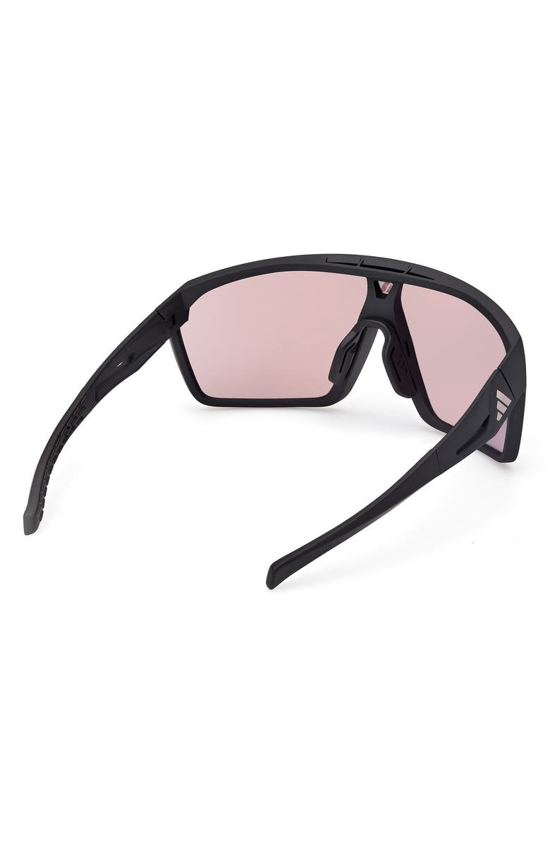 adidas 130mm Shield Sports Sunglasses, Alternate, color, Matte Black / Mirror Violet