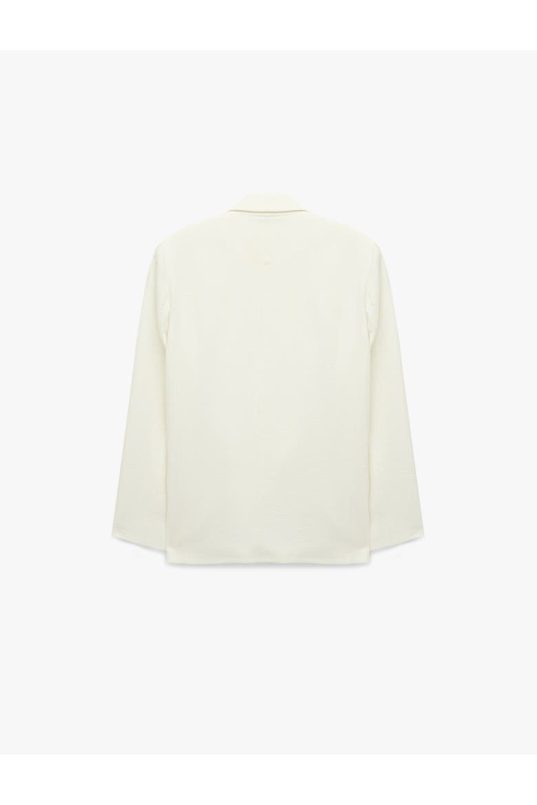Classic Fit Textured Blazer with Pockets, Alternate, color, OFF WHITE