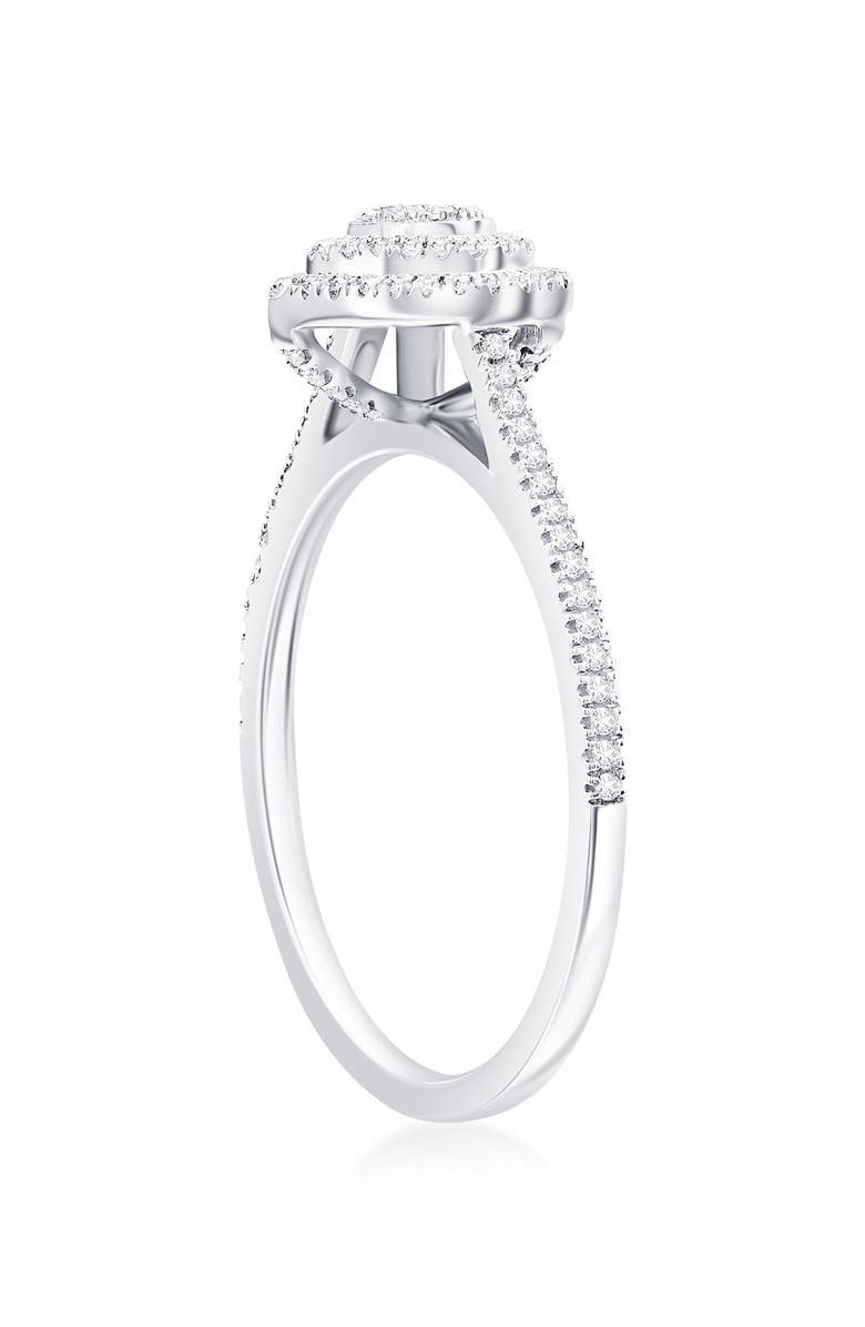 SIMONA Sterling Silver Diamond Heart Ring - 0.27 ctw, Alternate, color, Silver