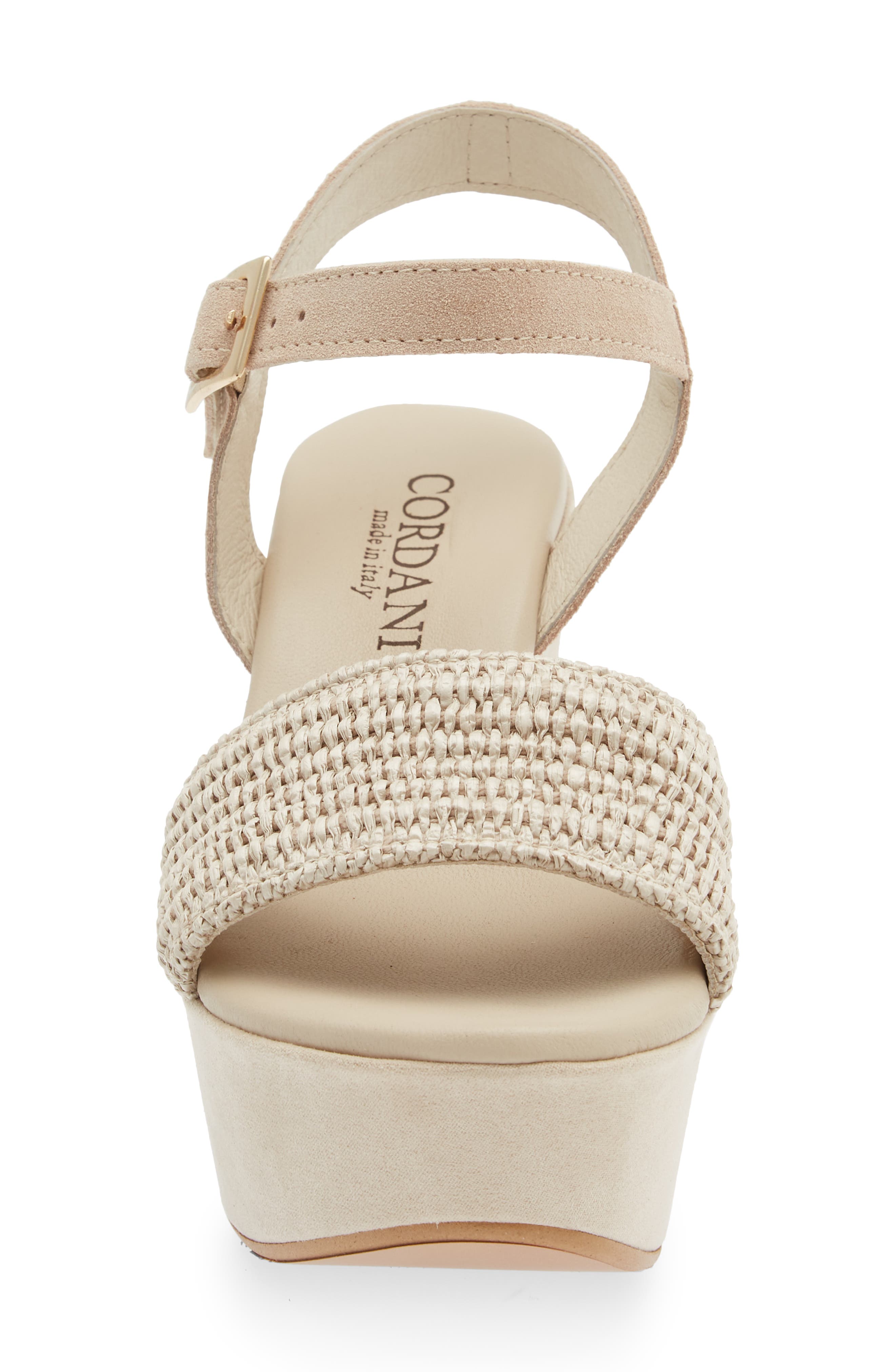 Cordani Liona Raffia Platform Sandal, Alternate, color, Sint Beige