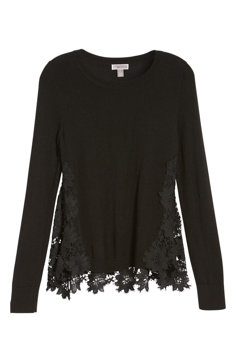 Chelsea28 Lace Back Sweater, Alternate, color, 