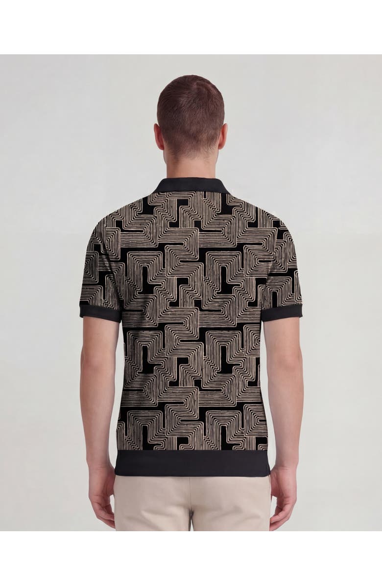 Lords of Harlech Inter Twine Mens Merino Silk Cashmere Polo, Alternate, color, Inter Twine Black