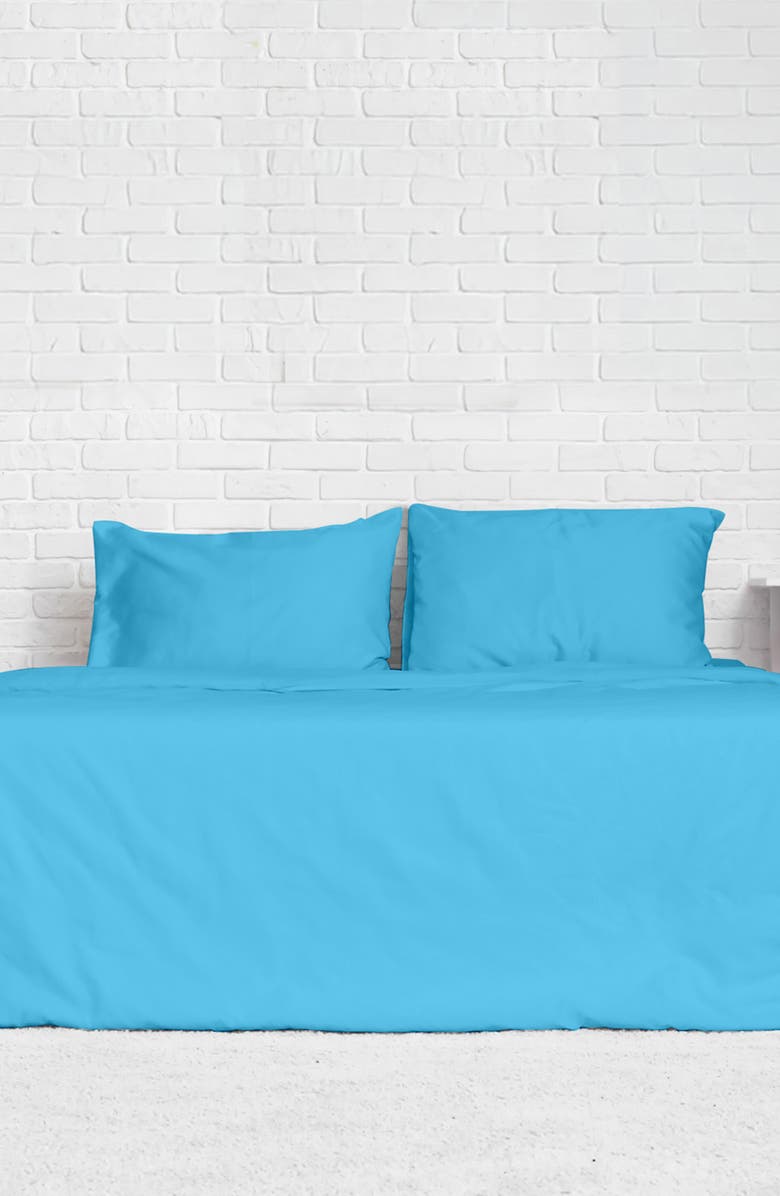 Luxury Home Solid Sky Blue Microfiber Duvet Cover Set, Alternate, color, Sky Blue