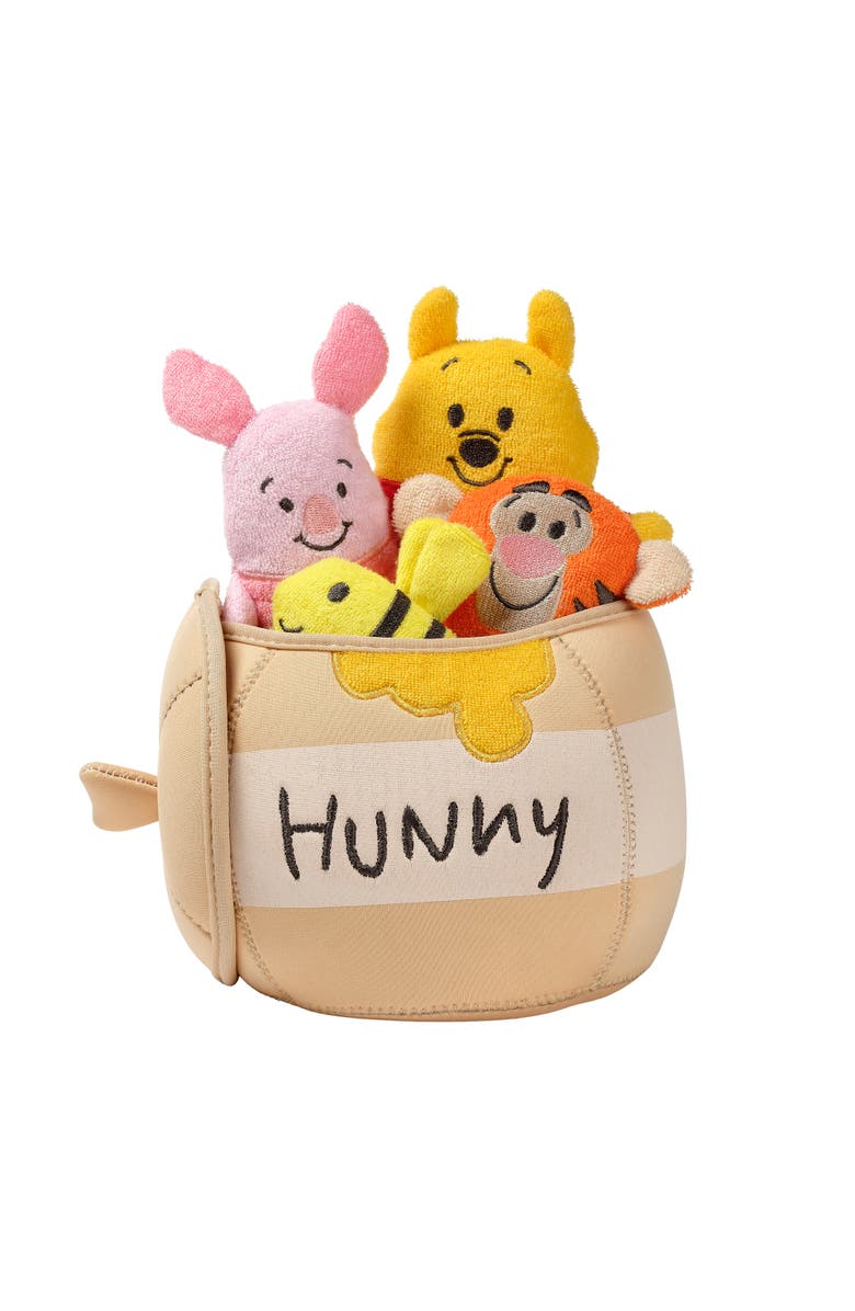 Lambs & Ivy Winnie the Pooh Honey Pot Terry/Neoprene Bath Toy Set, Main, color, Multicolor