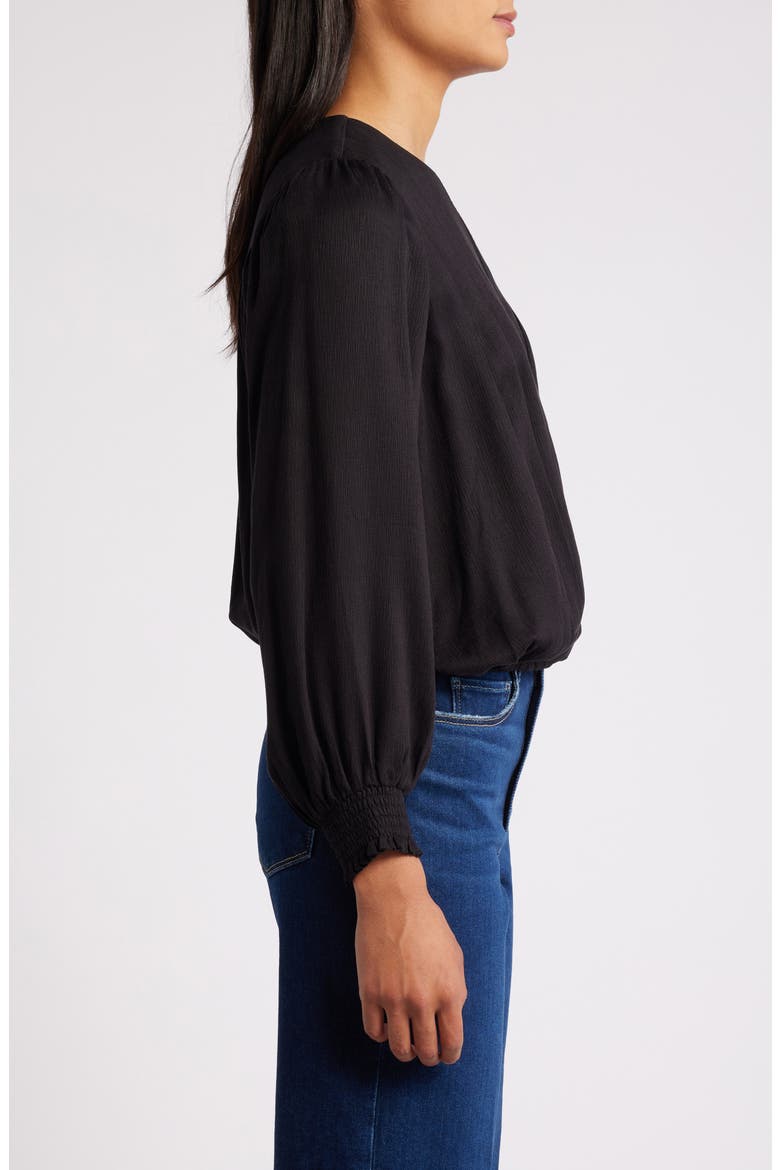 Long Sleeve Wrap Top, Alternate, color, BLACK