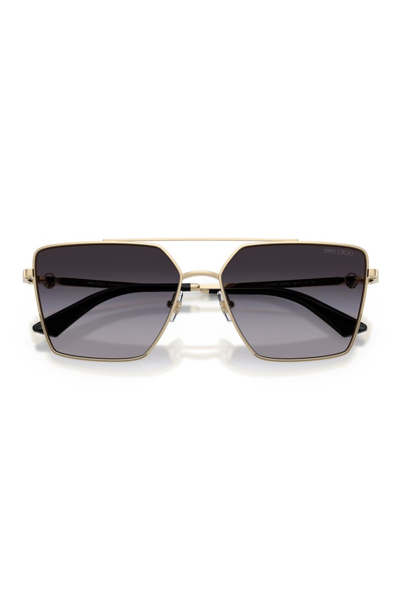 Joss 58mm Gradient Square Sunglasses, Alternate, color, PALE GOLD / GREY GRADIENT
