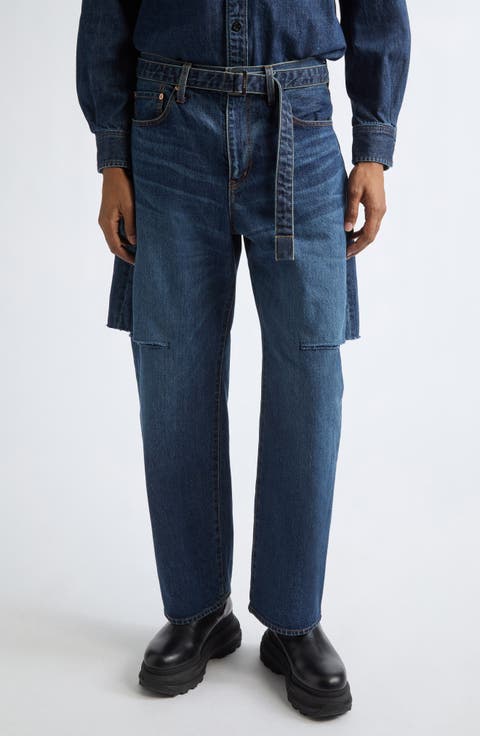 Sliced Belted Denim Jeans