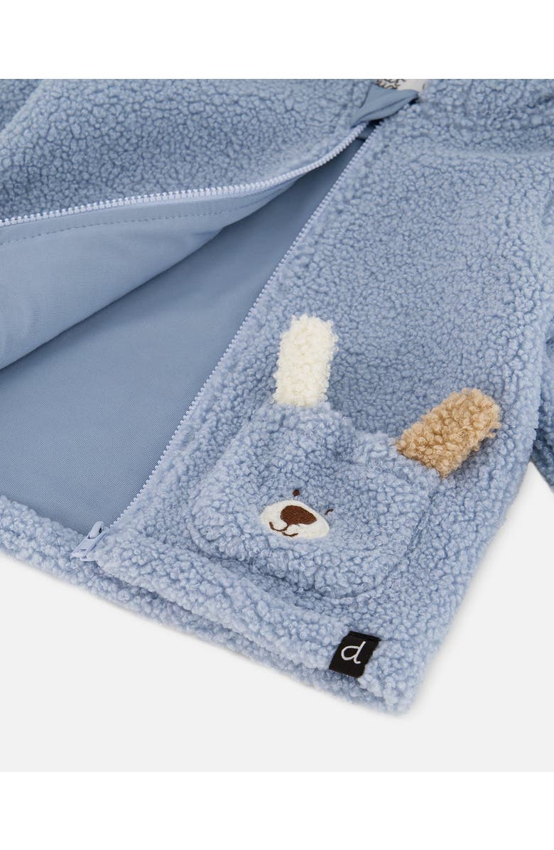 Deux par Deux Plush Hooded Jacket, Alternate, color, Light Blue