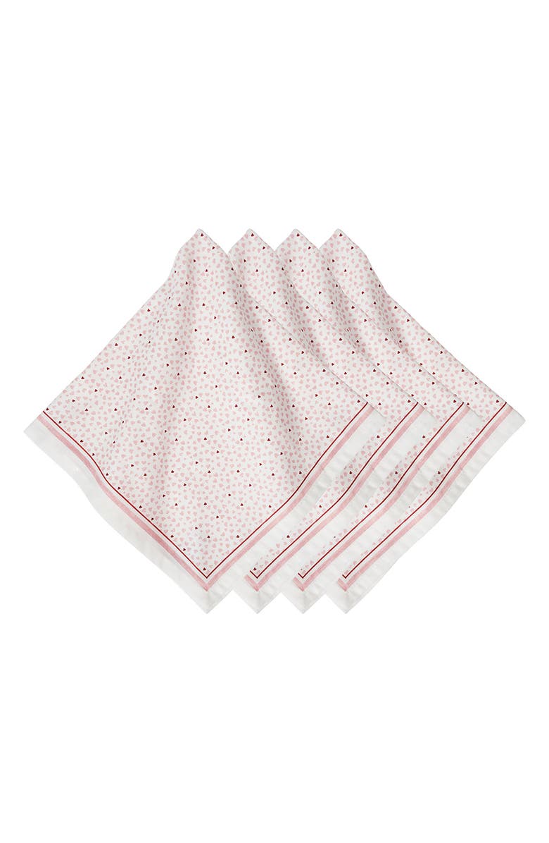 Juliska Love You More Set of 4 Napkins, Main, color, Pink