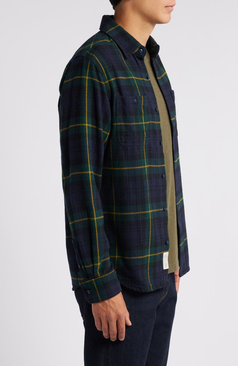 Schott NYC Two-Pocket Long Sleeve Flannel Button-Up Shirt, Alternate, color, Blackwatch