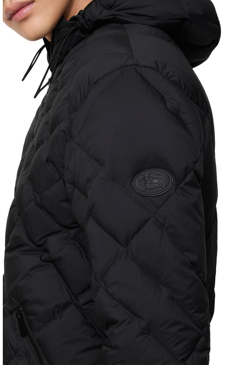 Doversgreen Check Quilted Hooded Down Puffer Jacket, Alternate, color, BLACK