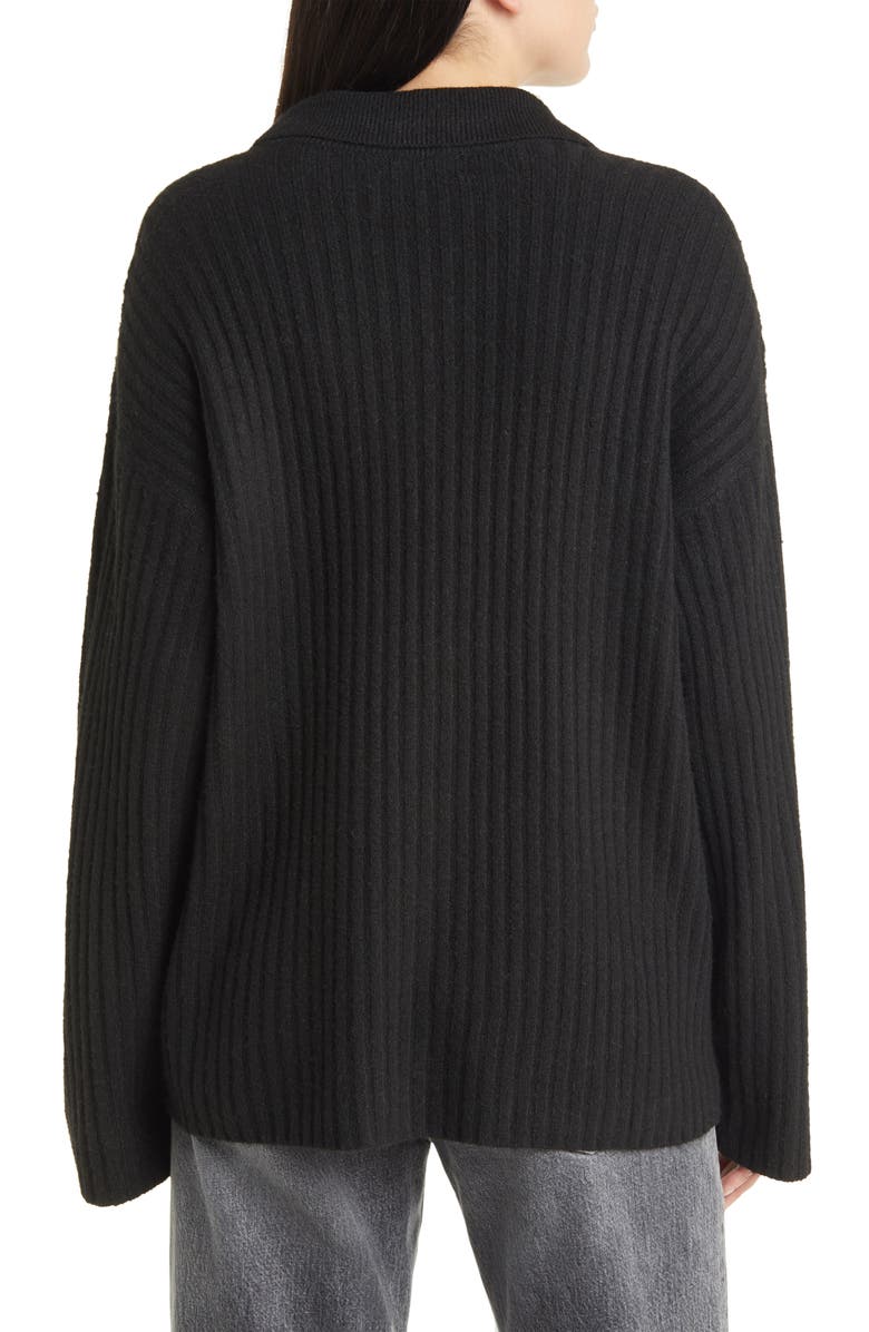 Treasure & Bond Rib Polo Cardigan, Alternate, color, 