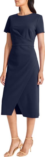 Short Sleeve Tulip Hem Midi Dress