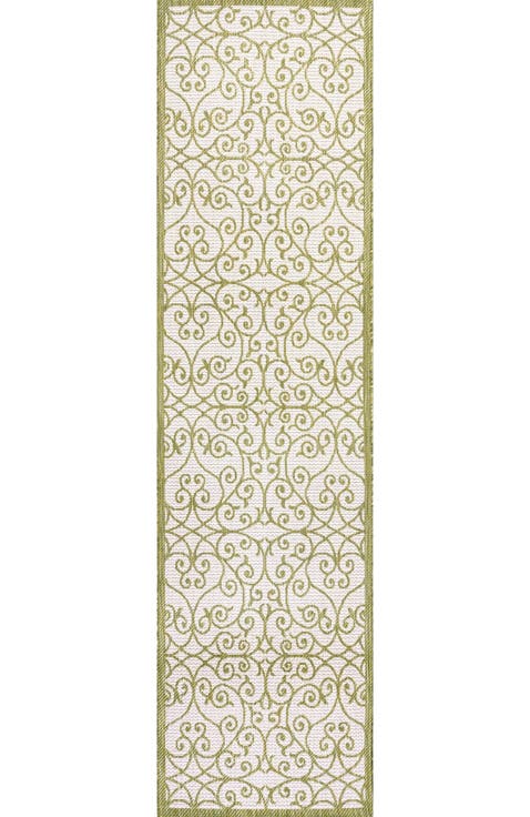 Madrid Vintage Filigree Textured Weave Indoor/Outdoor Area Rug