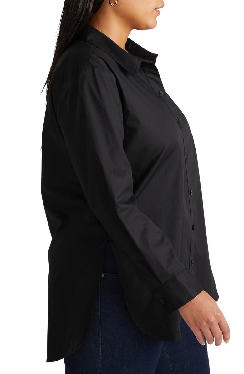 Universal Standard The Artist Stretch Cotton Poplin Button-Up Shirt, Alternate, color,