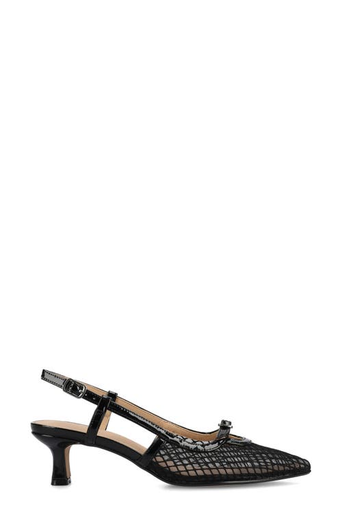 Shop Journee Collection Padma Slingback Kitten Heel Pump In Black Mesh