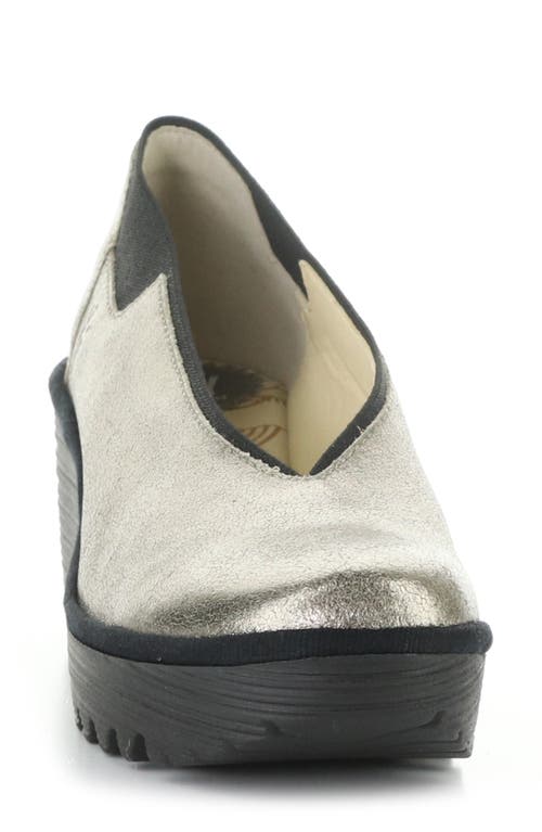 Fly London Yoza Wedge Ballet Shoe In White