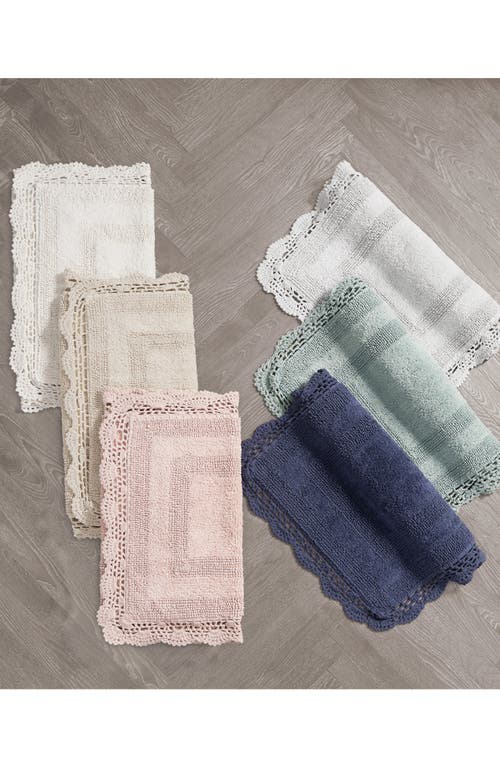 Laura Ashley Reversible Crochet Cotton 2-piece Bath Mat Set