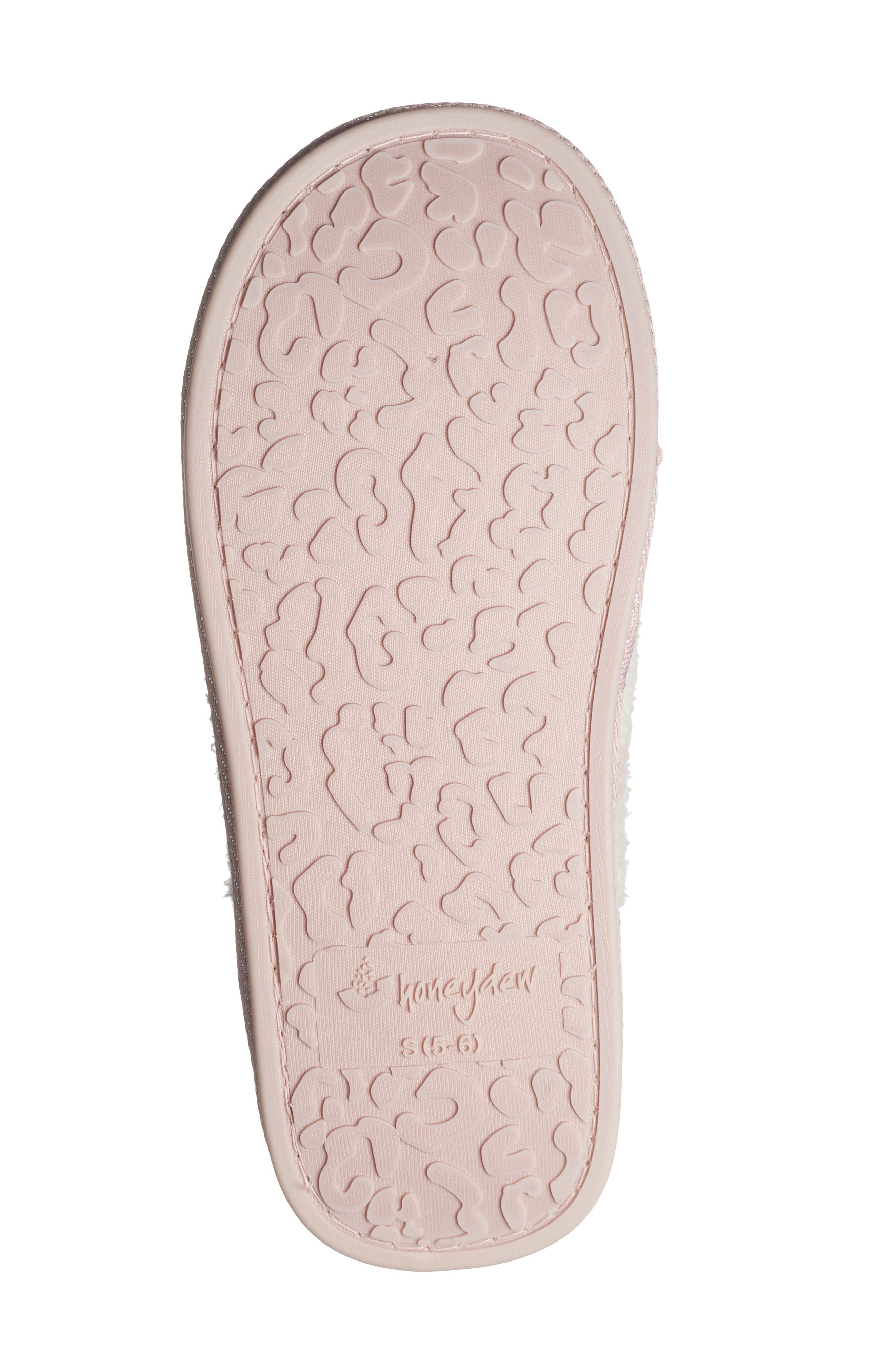 Honeydew Heart Faux Shearling Slipper, Alternate, color, Ivory