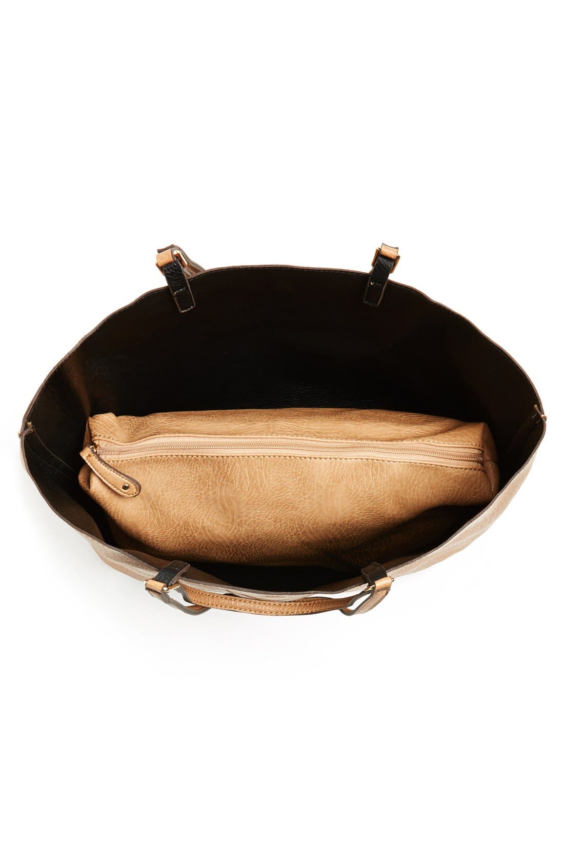 Street Level Reversible Faux Leather Tote, Alternate, color, 