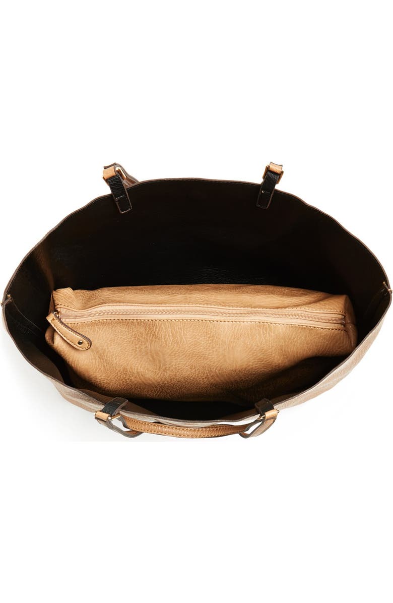 Street Level Reversible Faux Leather Tote, Alternate, color,