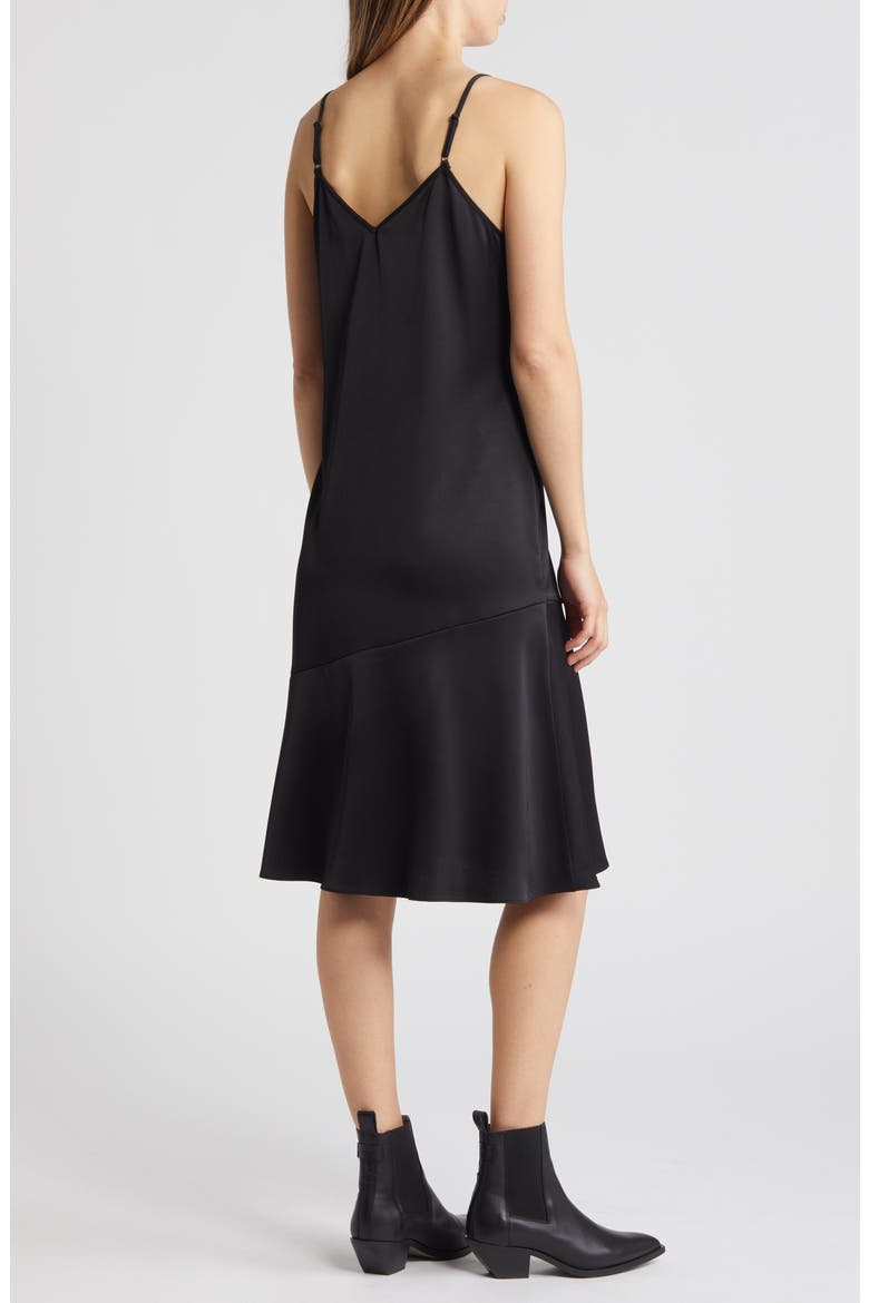Two-Piece Sleeveless Turtleneck Sweater & Satin Slipdress, Alternate, color, BLACK