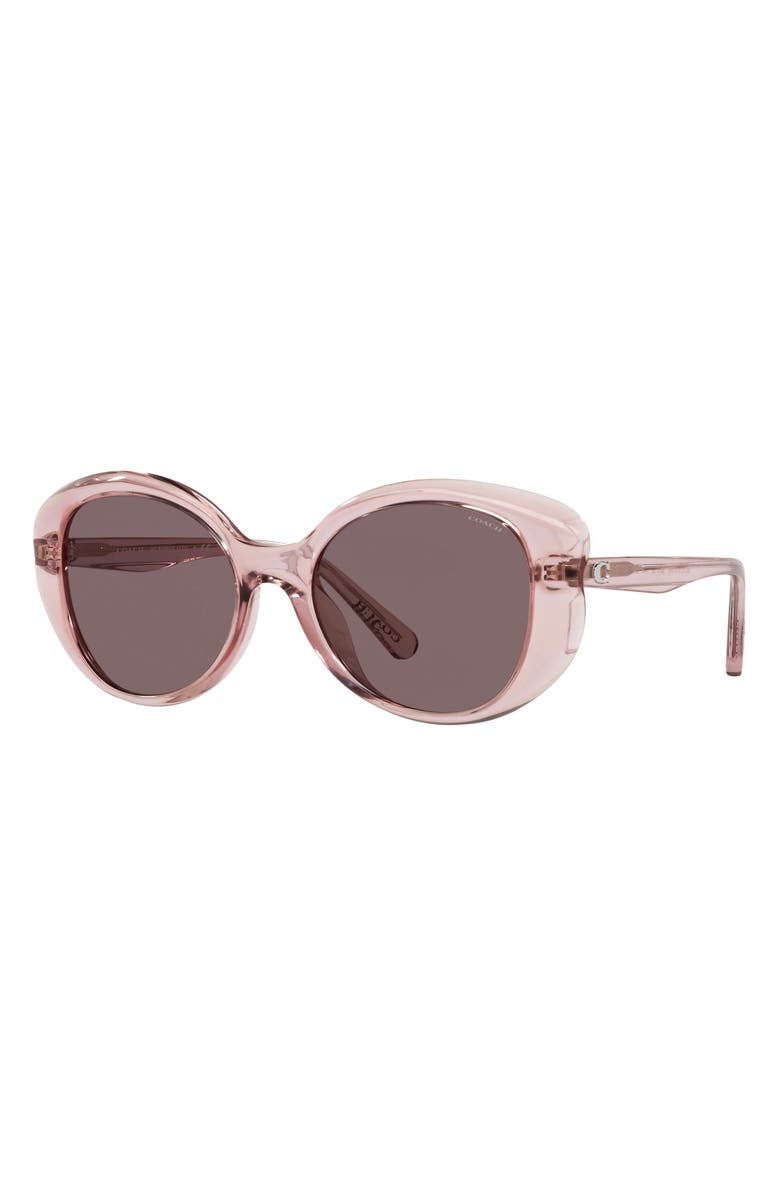 COACH 54mm Round Sunglasses, Alternate, color, Pink