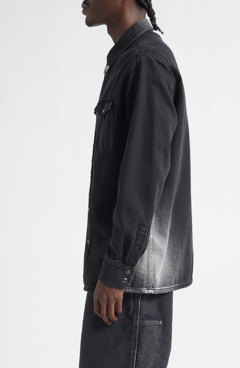 MM6 Maison Margiela Denim Western Snap-Up Shirt, Alternate, color, Black