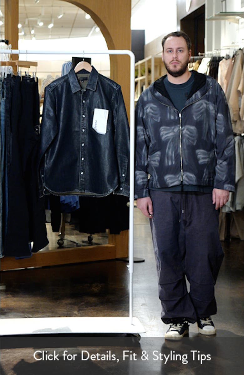 Tiled Overlay Denim Snap Front Shirt, sales video thumbnail