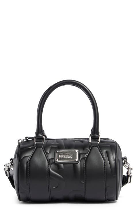 Embossed Leather Barrel Bag