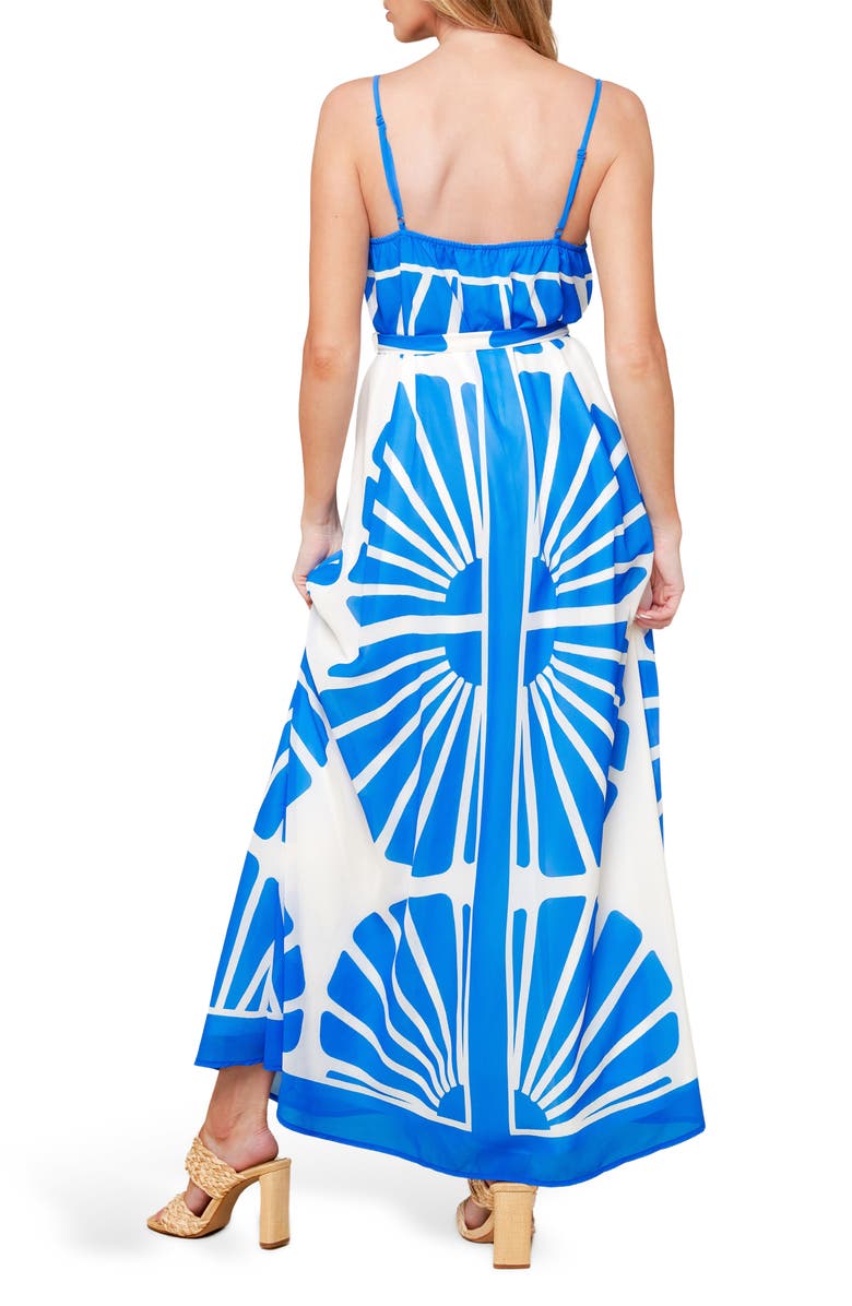 FLYING TOMATO Print Tie Waist Maxi Dress, Alternate, color, 