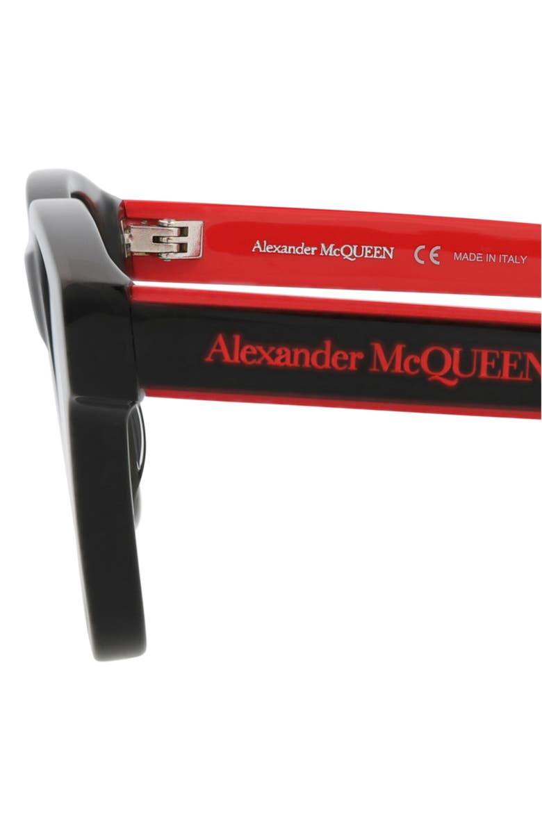 McQueen 52mm Square Optical Glasses, Alternate, color, Black Black Transparent