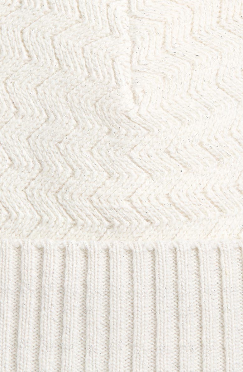 Missoni Metallic Zigzag Wool Blend Beanie, Alternate, color, 0003 White