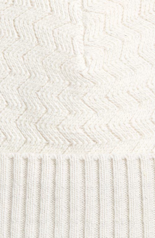 Missoni Metallic Zigzag Wool Blend Beanie In White
