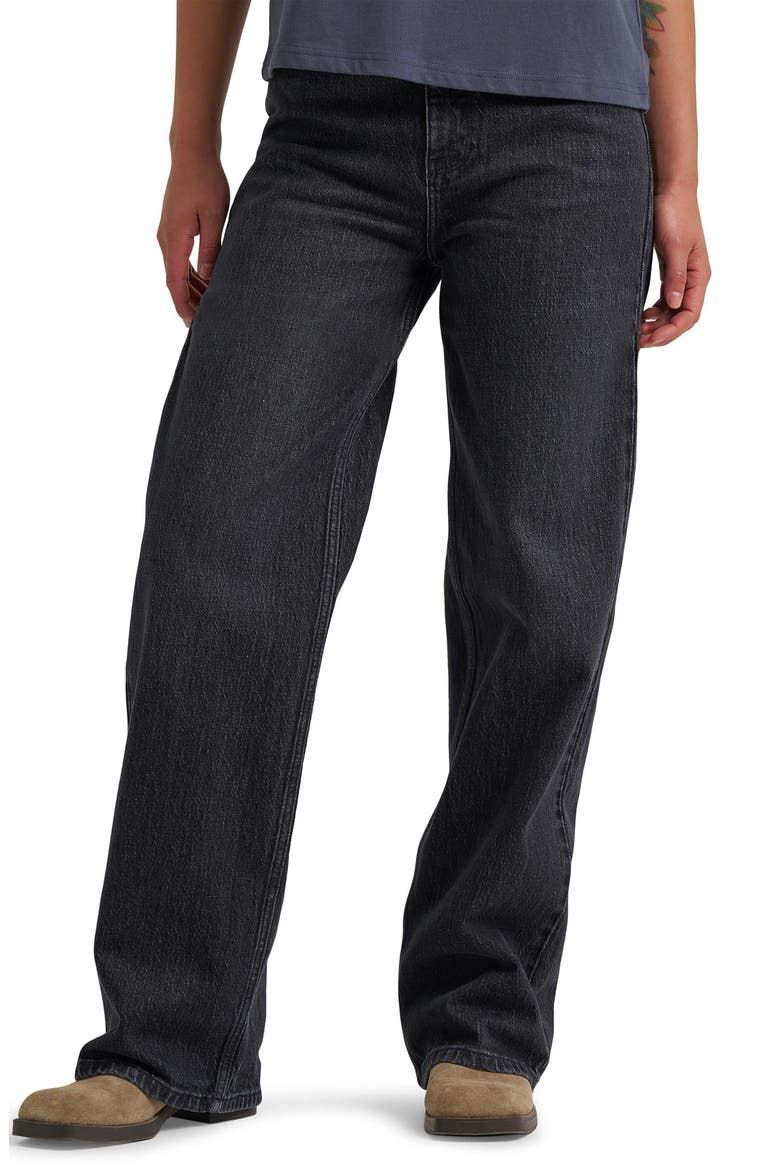 Mid Rise Loose Straight Leg Jeans, Main, color, DARK SKY