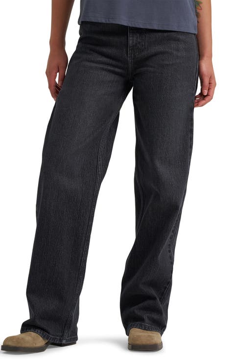 Mid Rise Loose Straight Leg Jeans