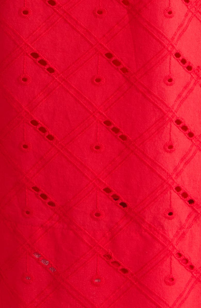 Caslon<sup>®</sup> Mixed Media Midi Dress, Alternate, color, Red Radish