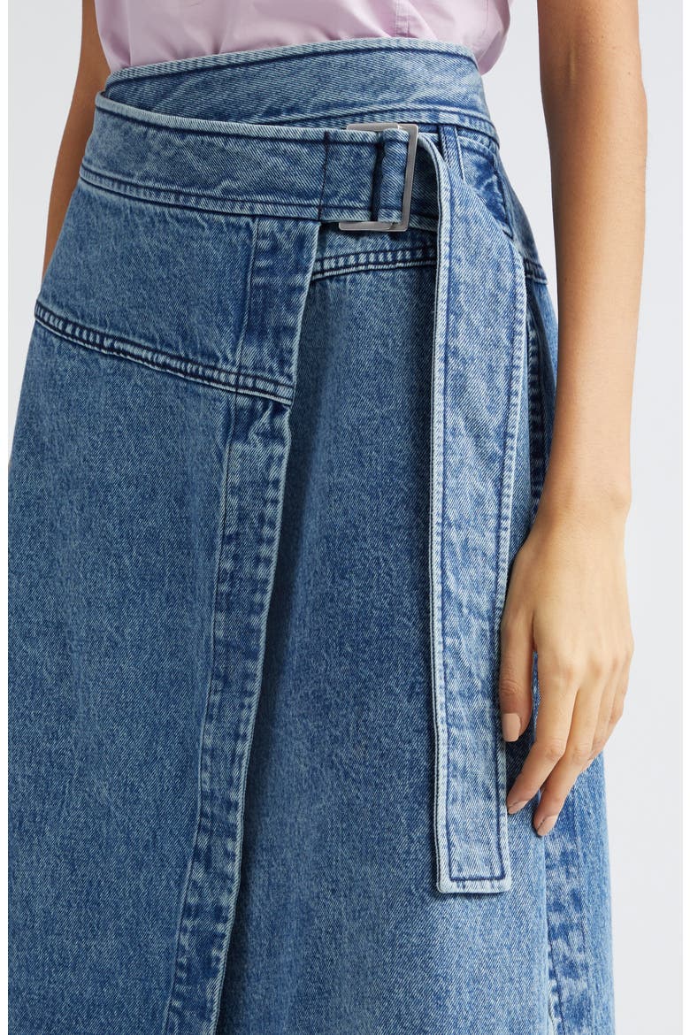 Denim Wrap Skirt, Alternate, color, BLUE